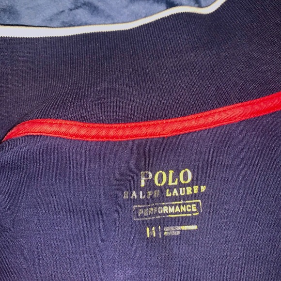 VINTAGE RALPH LAUREN SWEATSHIRT DARK BLUE ZIP UP COLLARED RETRO - Picture 1 of 4